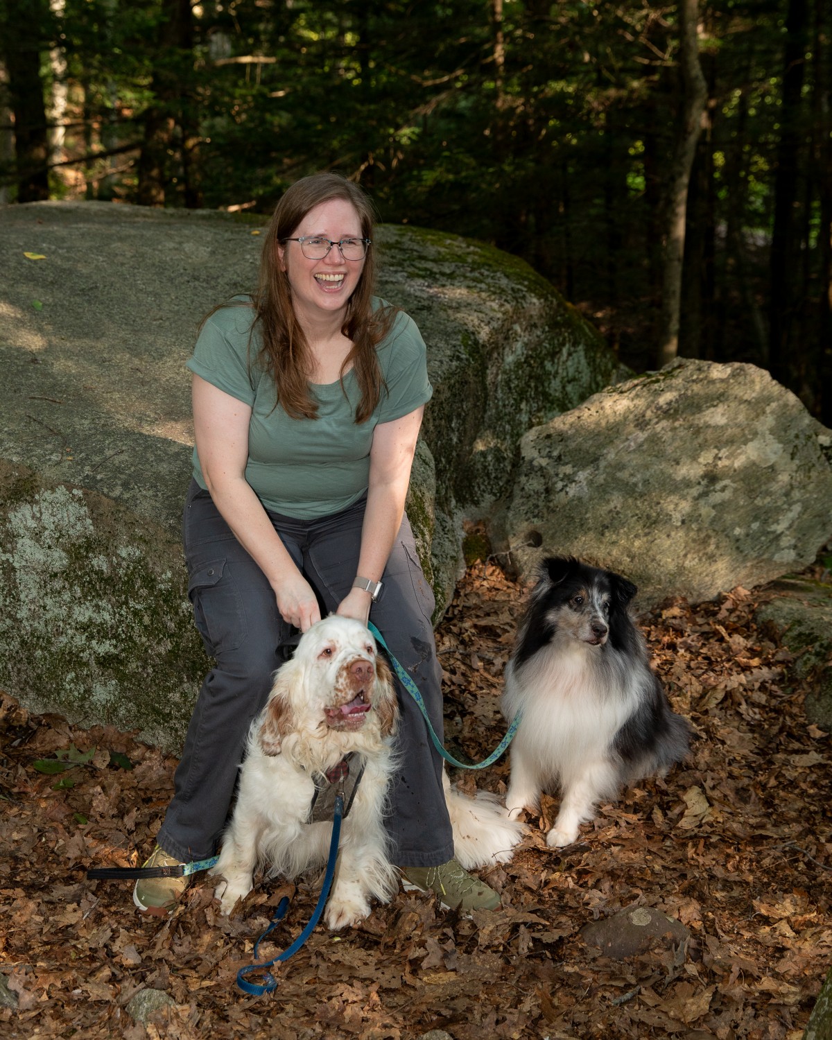 Alexis Soutter, DVM with her dogs, Fizzgig and Mitra - Pawsome Vet Care - Enfield Connecticut