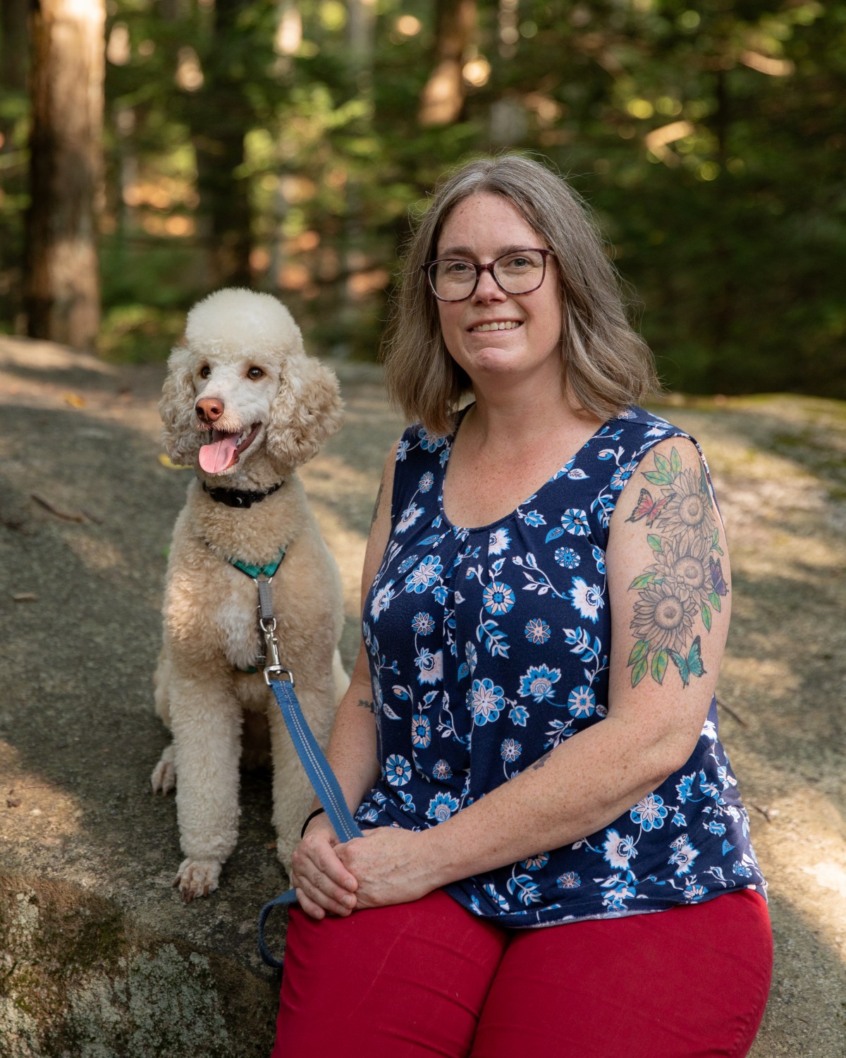 Sara Dupre, DVM with Sonny her poodle - Pawsome Vet Care - Enfield Connecticut